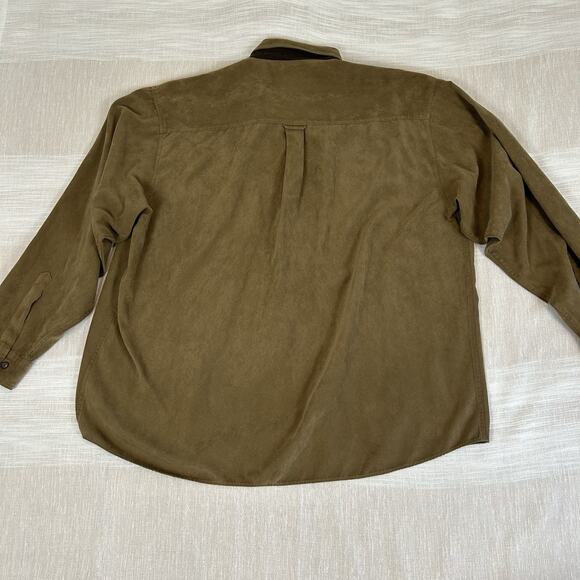Clearwater Outfitters Mens XXL Faux Suede Button Down Shirt Beige Long Sleeve 2X - Picture 4 of 9
